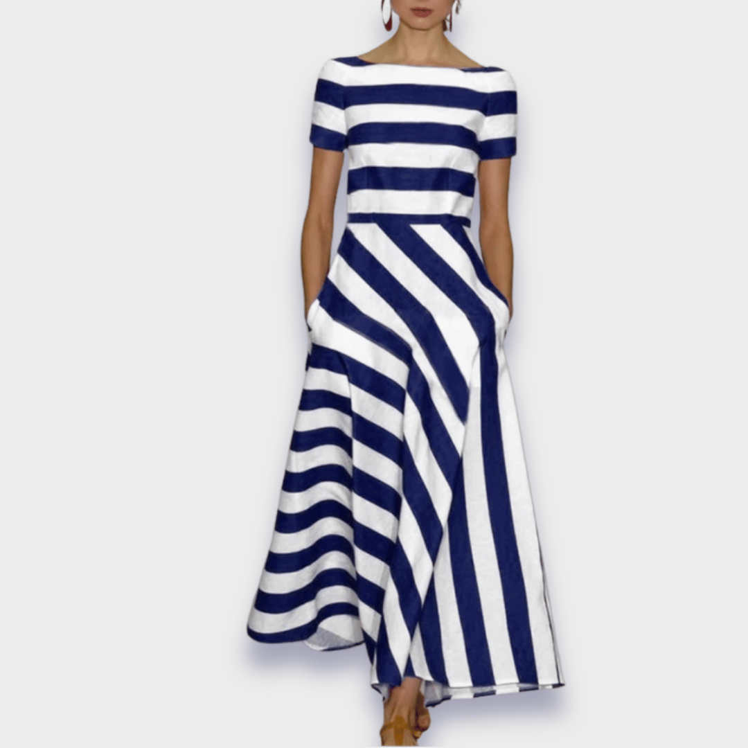 Samantha| Bequemes Gestreiftes Maxikleid Sommer für Damen