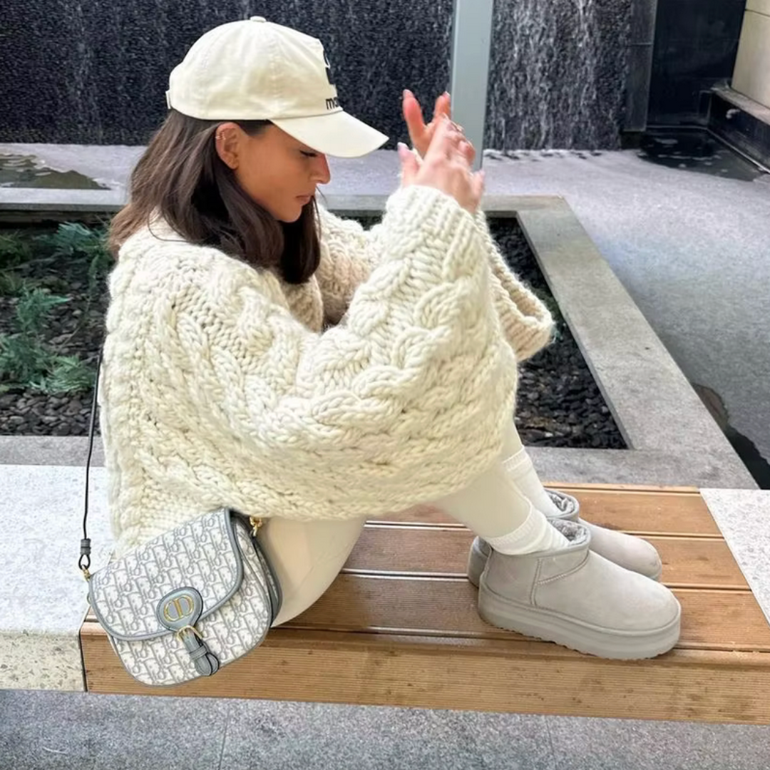 Übergroßer Strickpullover für Frauen