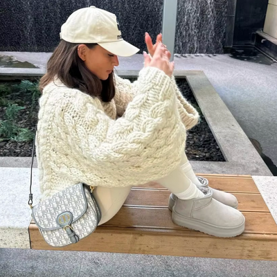 Übergroßer Strickpullover für Frauen