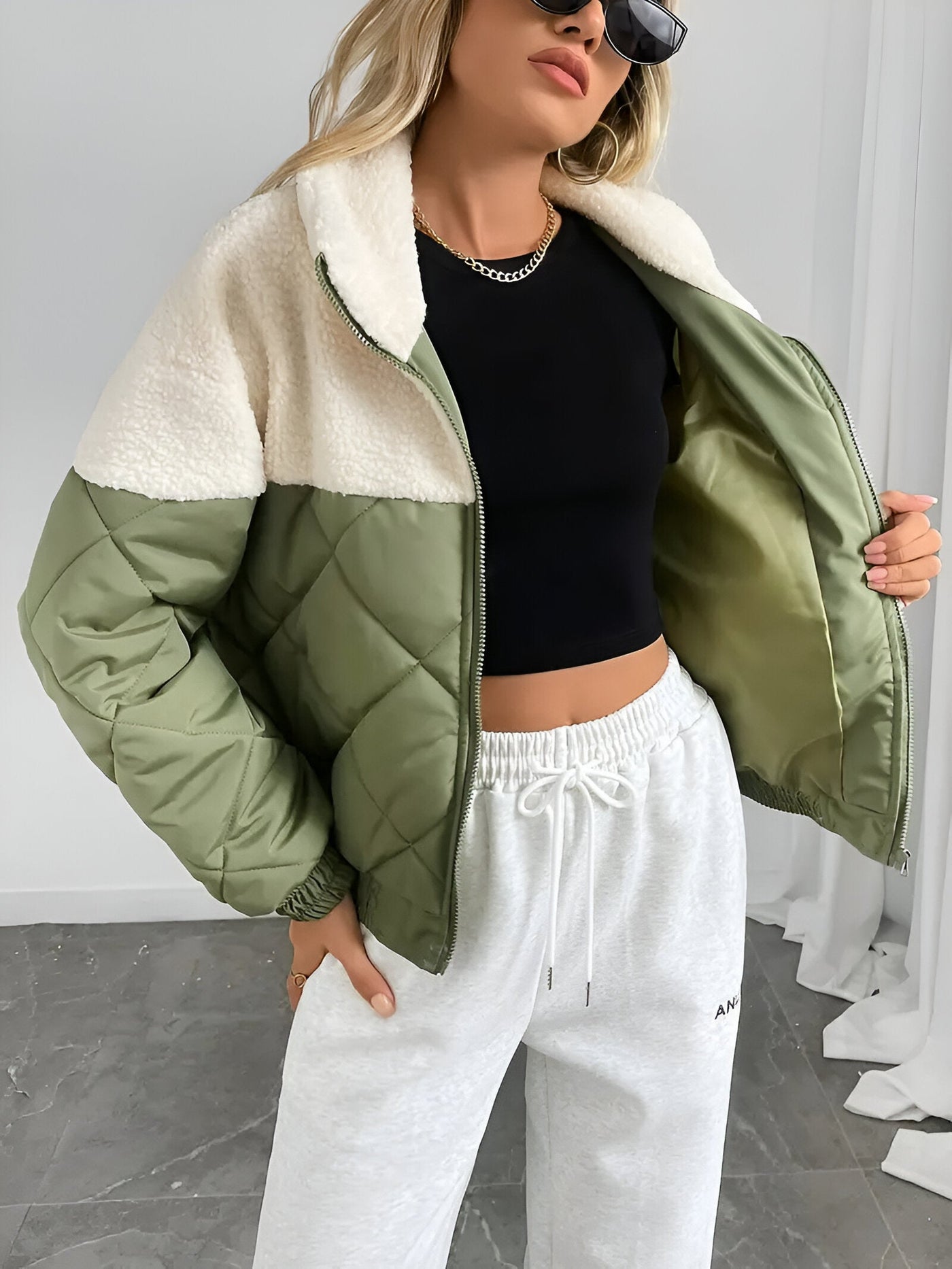 Deliza | Farbblock Reißverschlussjacke