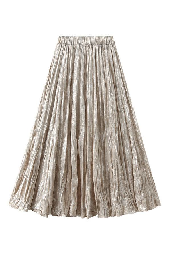 Katherine® | Vielseitiger, mittellanger, schlankmachender Faltenrock in A-Linie mit hoher Taille