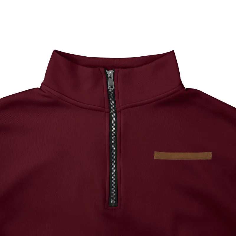 Halbreißverschluss-Pullover aus Samt für Herren