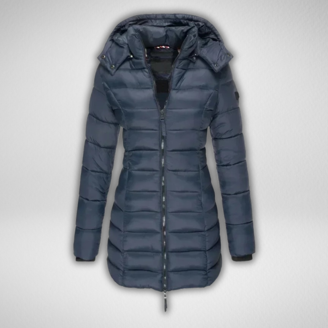 Janet | Lange Slim Fit Pufferjacke