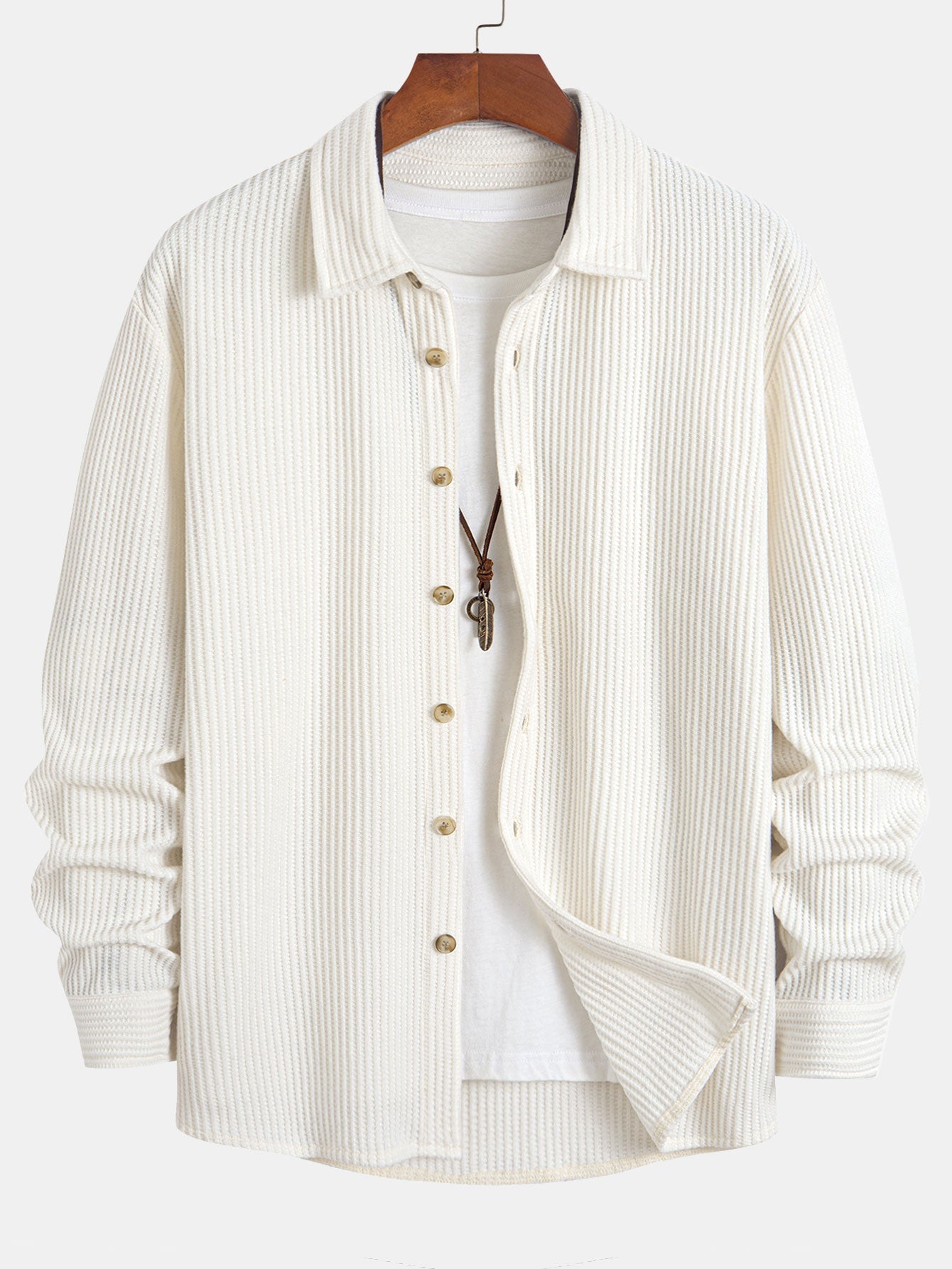 Hadrian – Langarm Hemd Mit Waffelstruktur