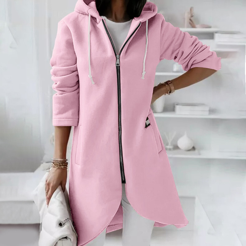 Lange Stilvolle Jacke Rosa - Sofia