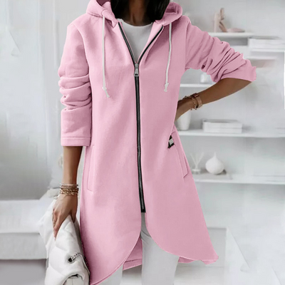 Lange Stilvolle Jacke Rosa - Sofia
