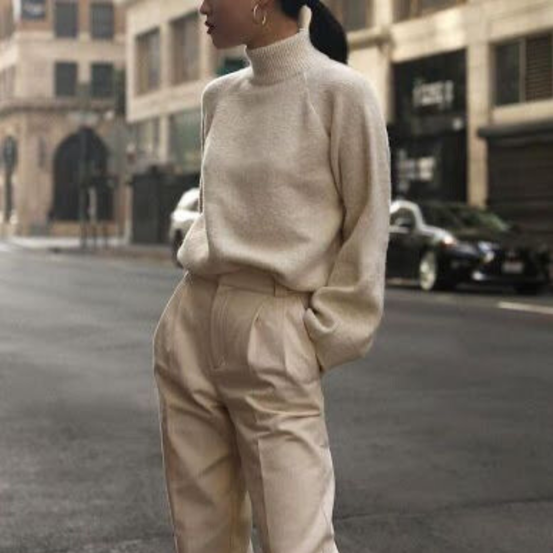 Rollkragenpullover Beige - Sofia