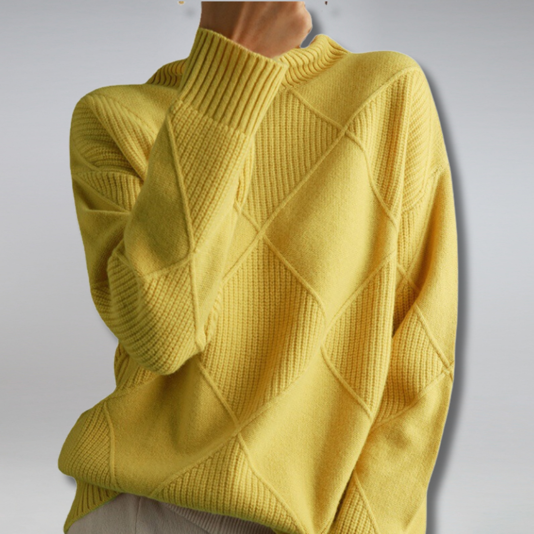 Stilvoller Damenpullover mit Diamantmuster