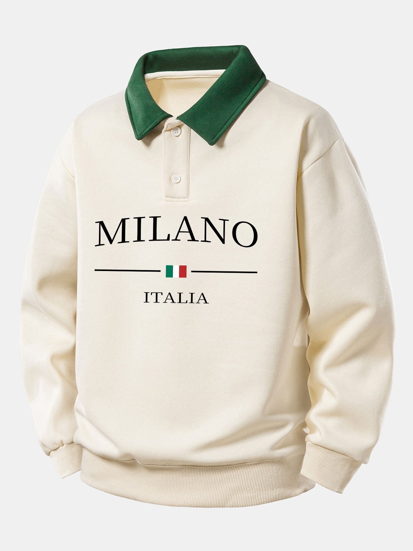 Gideon – Milano Drucken Kontrast Polo-Sweatshirt