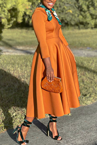 Madanela - Elegantes Swing-Kleid mit 3/4-Ärmeln für Damen für besondere Anlässe