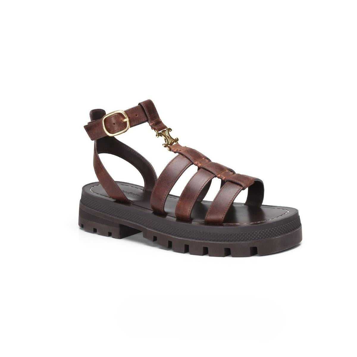 Eduvixe - Elegante Damen Sandalen aus Weichem Metallic Gold