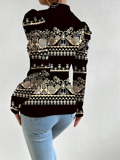 Idalie | Bluse mit Floral Print und Stehkragen