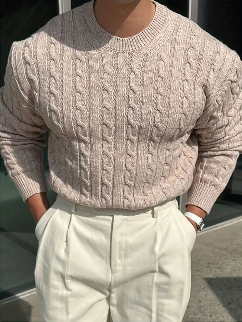 Mergim – Lässiger Strickpullover Mit Langen Ärmeln