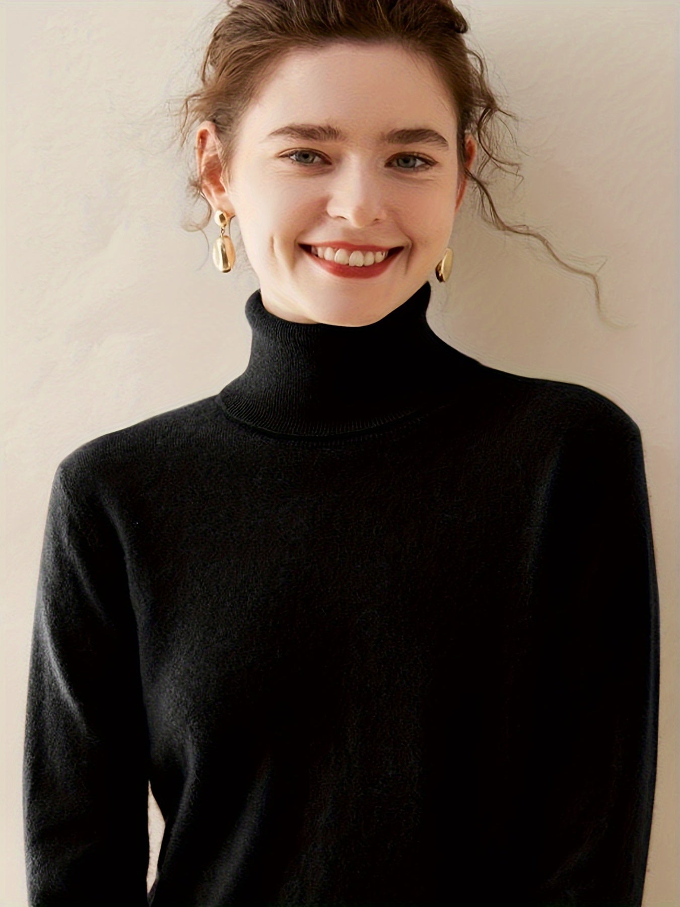 Kamelbrauner Rollkragenpullover  - Emilia