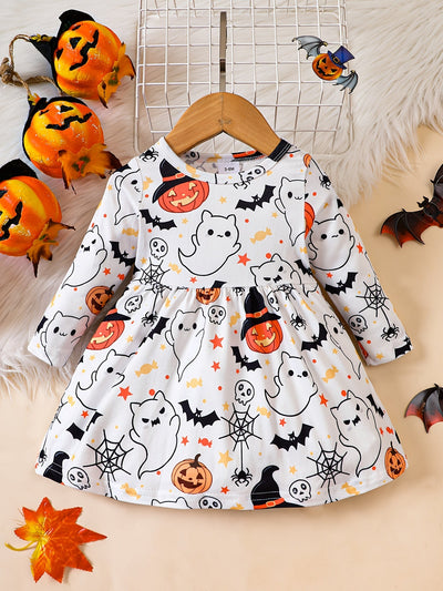 Halloween-Kleid für Baby Mädchen mit Print
