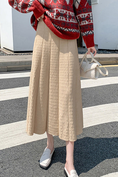 Lisa® | Faltenrock, schlanker, hoch taillierter, mittellanger Pullover mit A-Linien-Rock