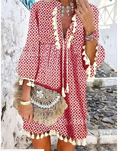 Helena - bohemian rotes kleid