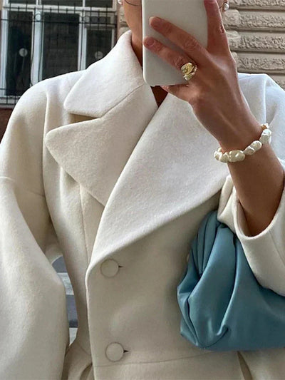 Calista | Weißer Wollmantel für den Winter