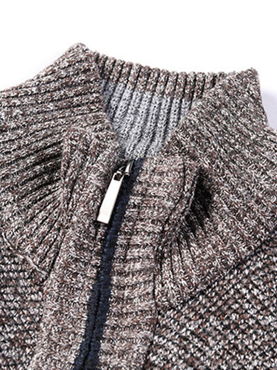 Silberner Zip-Up Pullover - Noah