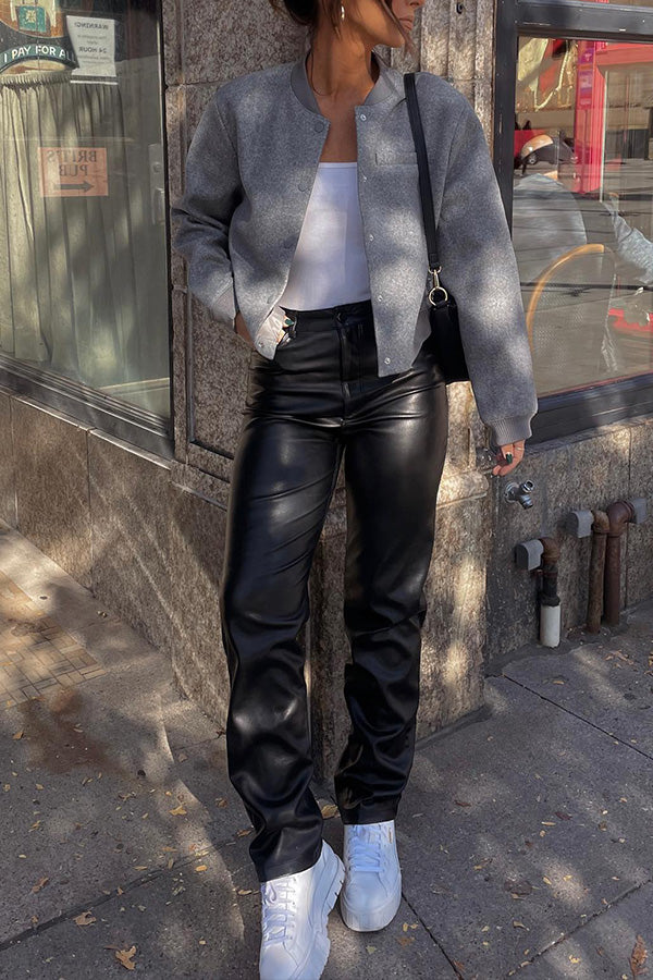 Florence® | Gestricktes Baseballshirt, lockere, lässige Strickjacke