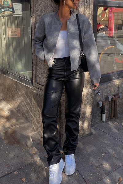 Florence® | Gestricktes Baseballshirt, lockere, lässige Strickjacke