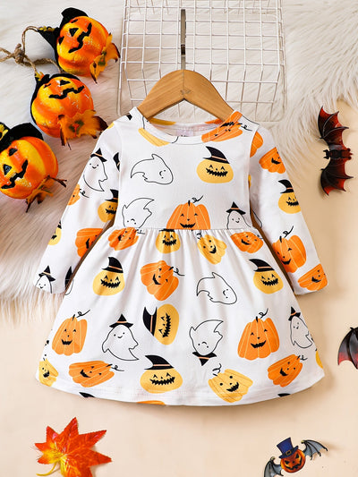 Halloween-Kleid für Baby Mädchen mit Print