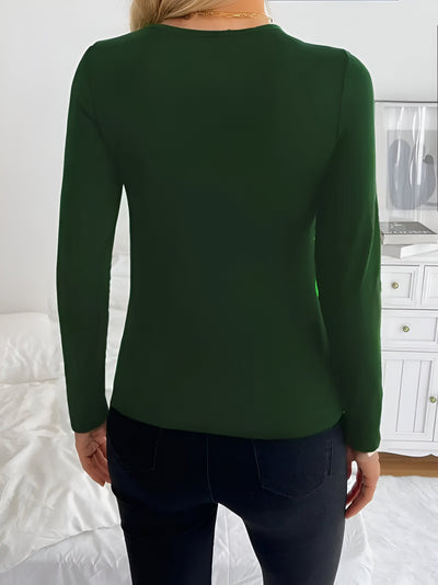 Jera | Elegantes V-Ausschnitt Langarm-Top