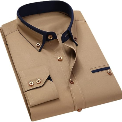 LEAND| Herren Stretch-Hemd mit Langarm – Glatt & Knitterfrei