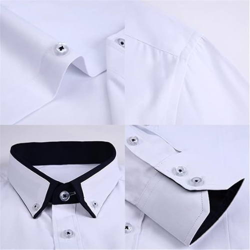 LEAND| Herren Stretch-Hemd mit Langarm – Glatt & Knitterfrei