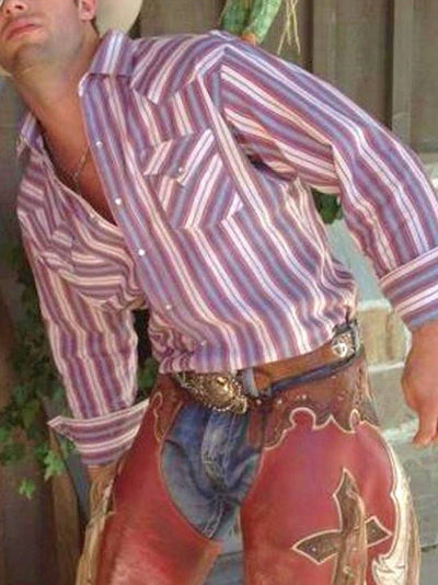 Damon – Lässiges Herrenhemd mit Retro-Print und langen Ärmeln