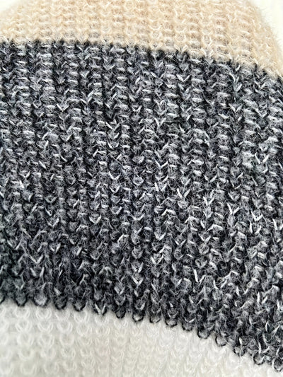 Block Strickkleid mit Flausch-Effekt