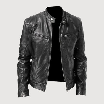 Stilvolle Biker Herren Lederjacke