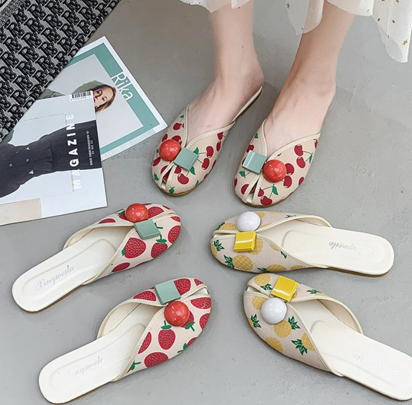Joanne – Flache Damen-Strandslipper mit Kirschzehenkappe