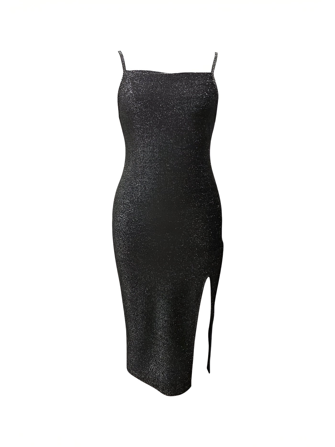 Esra | Schimmerndes Cami Kleid mit Schlitzsaum