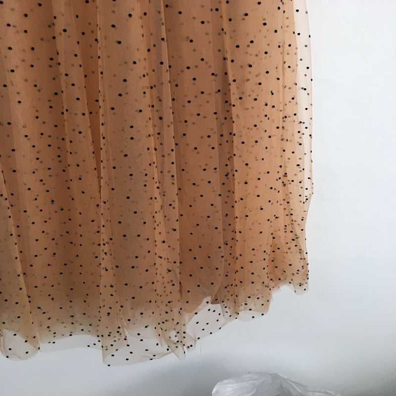Juliet – Gepunkteter Meshrock mit hohem elastischem Bund