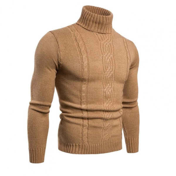 Klassischer Rollkragenpullover aus Zopfmuster für Herren