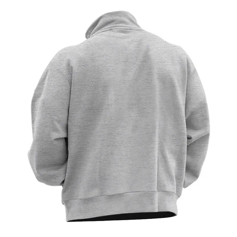 Halbreißverschluss-Pullover aus Samt für Herren