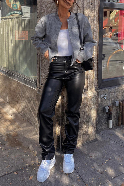 Florence® | Gestricktes Baseballshirt, lockere, lässige Strickjacke