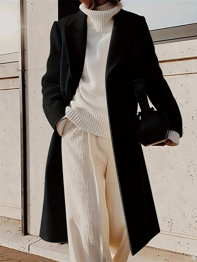 Eleganter Zweireihiger Mantel mit Reverskragen