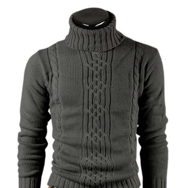 Klassischer Rollkragenpullover aus Zopfmuster für Herren