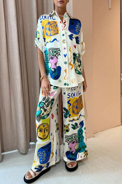 Jenny® | Lässiges zweiteiliges Set mit künstlerischem Graffiti-Print