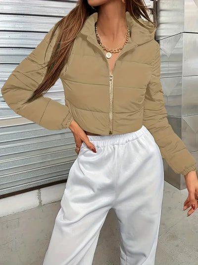Crop Parka mit Kapuze für Frauen