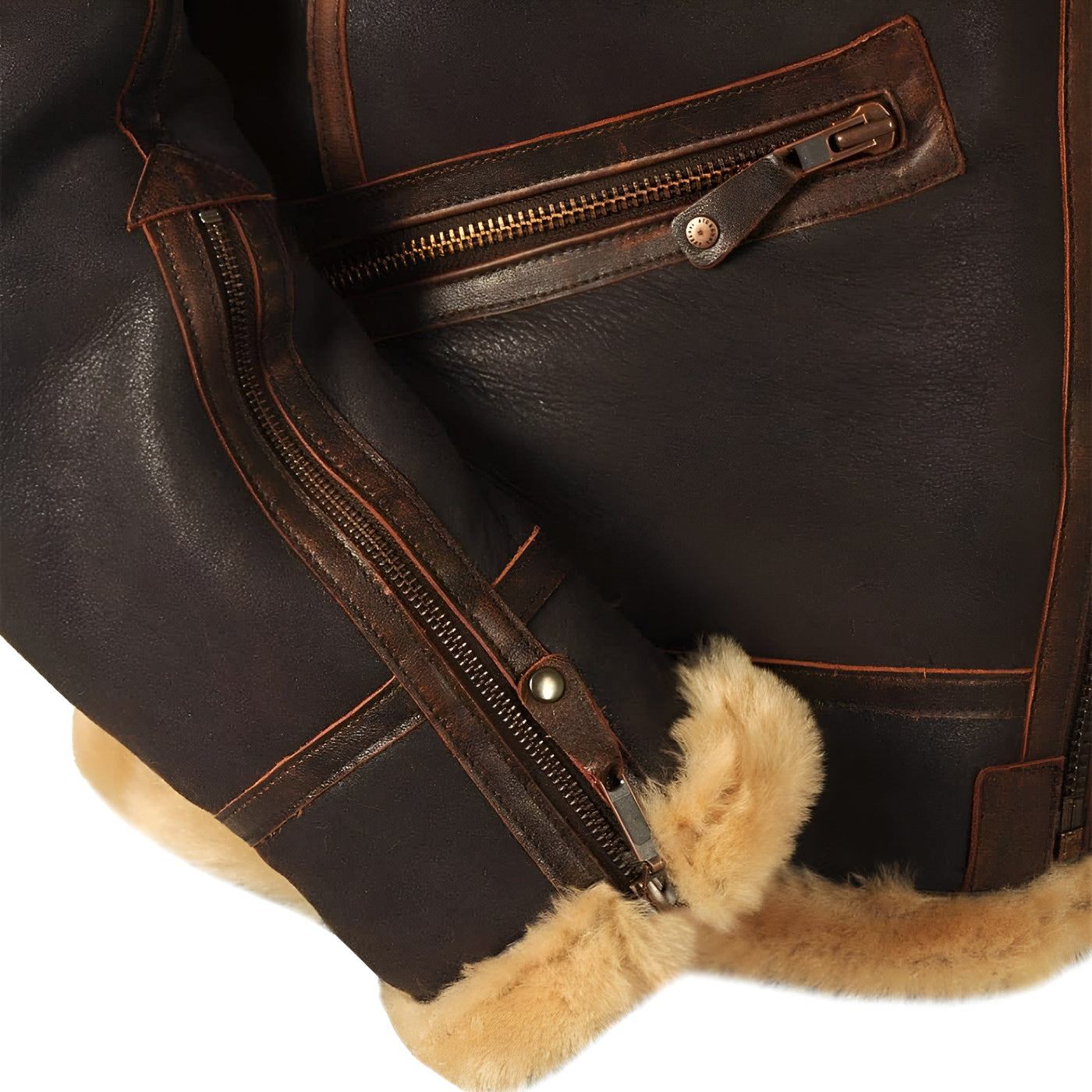 Retro-inspirierte Herrenjacke mit Innenseite aus Shearling