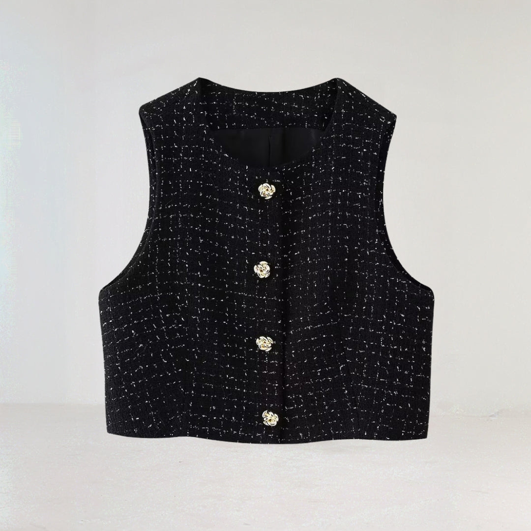 Theres - Tweed Strampler Ärmellos  Set Mit Gürtel Für Frühling/Sommer