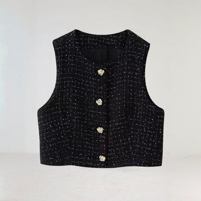 Theres - Tweed Strampler Ärmellos  Set Mit Gürtel Für Frühling/Sommer