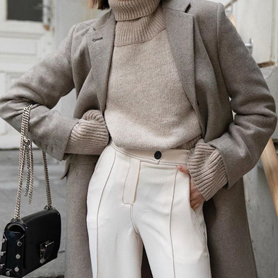 Rollkragenpullover Beige - Sofia