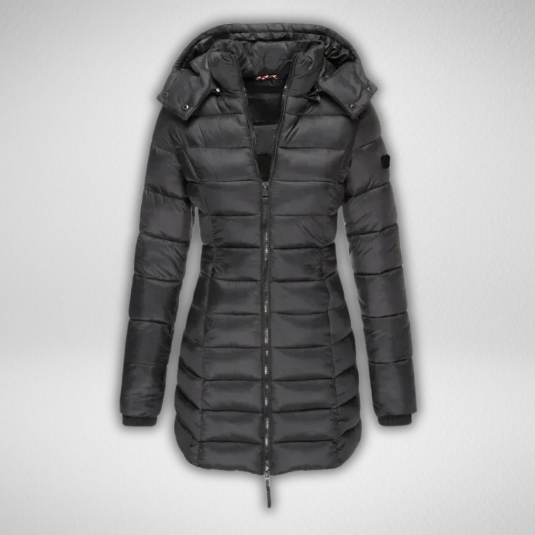 Janet | Lange Slim Fit Pufferjacke
