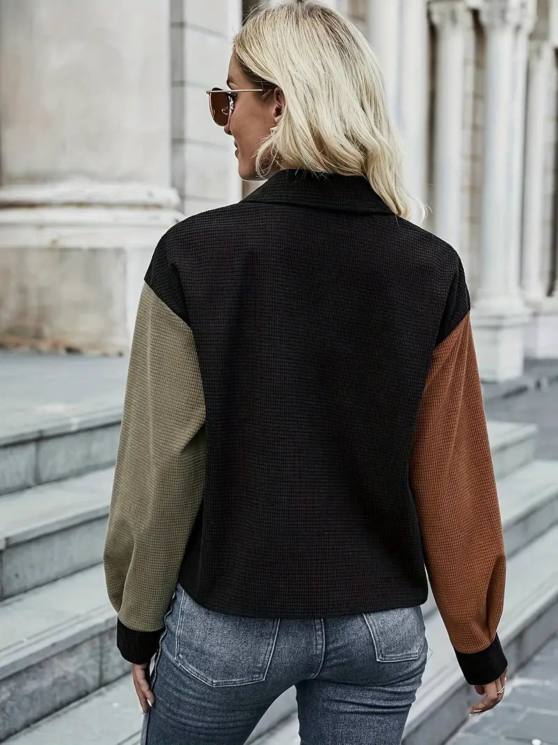 Stylische Jacke im Farbblockdesign für Frauen