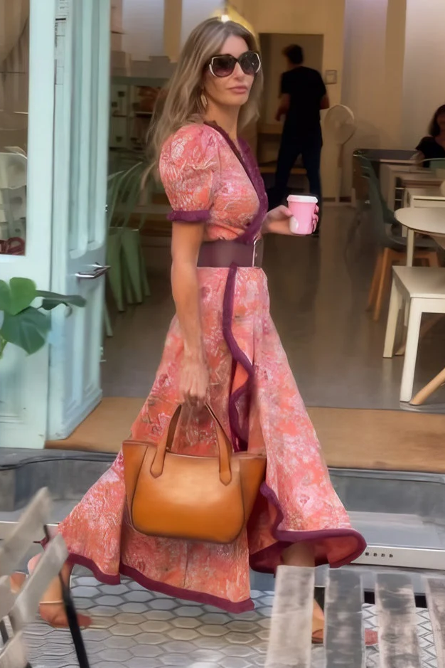 Romina | Elegantes rosa Maxikleid