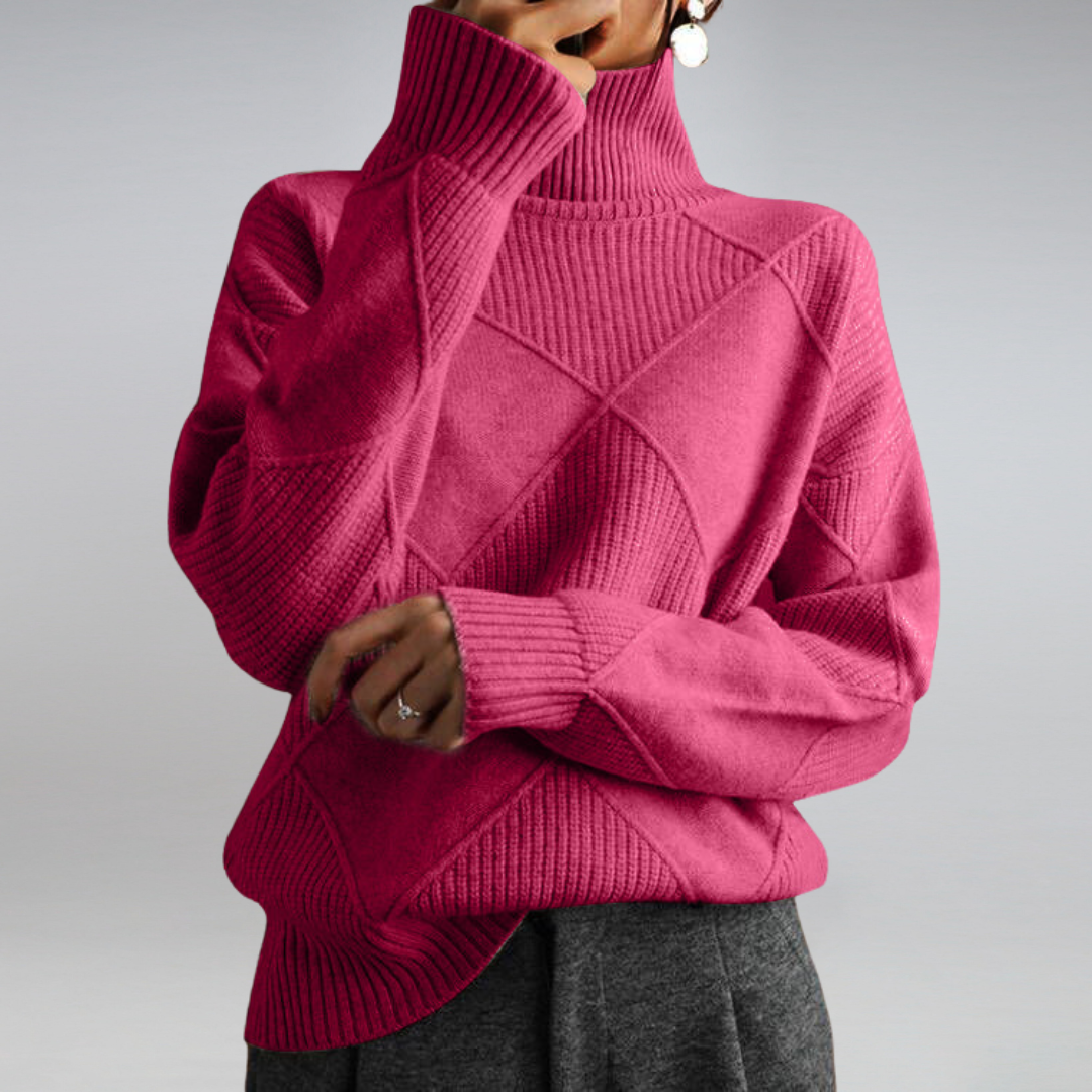 Stilvoller Damenpullover mit Diamantmuster